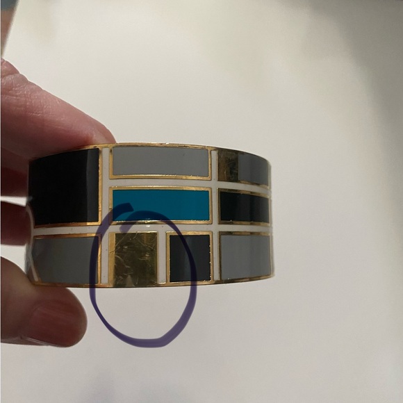 Kate spade Geometric Gold and Black Cuff Bracelet - Picture 2 of 4